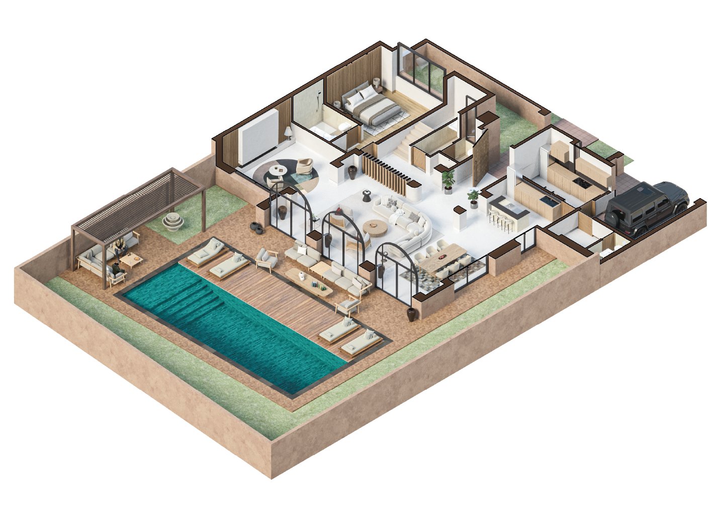 Plan 3D - Rez-de-chaussée